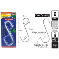 2 x Pcks of 6pce S-Hooks 6pce S-Hooks 160x70mm Large (12 Hooks in Total)
