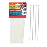 100pce Cable Ties 2.5x100mm White DIY Craft Supply Handy for House Projects