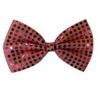 1pce Jumbo Sequined Bow Tie - 10x18cm Kids or Adults Parties and Fancy Dress - Pink