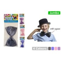 1pce Jumbo Sequined Bow Tie - 10x18cm Kids or Adults Parties and Fancy Dress