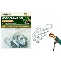 12pce Garden Hose Clamp Set- 20/27/32/38/57mm -  DURAMAX 