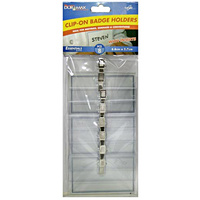 Pack of 8 Clip on Badge Holders w/ Insert 8.8 x 5.7cm. Exhibition Name Tag, Trade Show