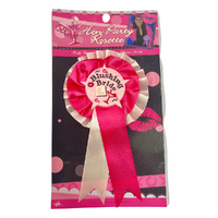 1pce Blushing Bride Rosette Rubber Badge for Hens Night Party Wedding Event