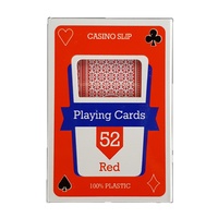 Red Deck of Cards in Case 52 Playing Games 100% Plastic Casino Slip