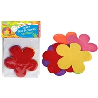 6pce Felt Flowers 14cm, 6 Colours Great for Art and Craft and Scrapbooking