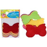 6pce Felt Butterflies 15cm, 6 Colours Great for Art and Craft and Scrapbooking