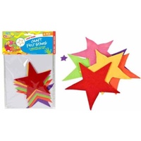 6pce Felt Stars 12cm, 6 Colours Great for Art and Craft and Scrapbooking