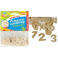 30pce 3cm Plywood Numbers, Scrapbooking, craft, art, office.