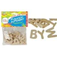 26 pce 4cm Alphabet Plywood Letters A-Z