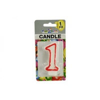 Number "1" Birthday Candle. 7.5cm High. Excellent for Parties.