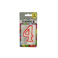 Number "4" Birthday Candle 7.5cm High Excellent For Parties And Events