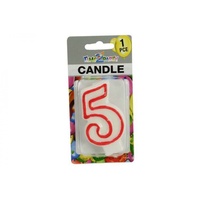 Number "5" Birthday Candle. 7.5cm High. Excellent for Parties.