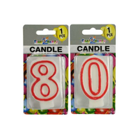 Number "80" Birthday Candle 7.5cm High Excellent For Parties And Events