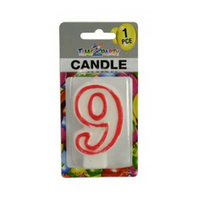 Number "9" Birthday Candle 7.5cm High Excellent For Parties And Events
