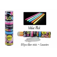 100pce 200mm Glow in the Dark Bracklets, Great for Party Events
