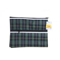 1pce x 35cm Tarton Pencil Case w/ 2 Zippers. Office Supplies. Back to School