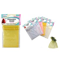 1 Pack of 4 Organza Bags 8x10cm 6 Asstd Colour Jewellery Gift Drawstring Ribbon