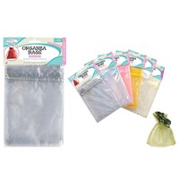 1 Pack of 3 Organza Bags 15x20cm 6 Asstd Colours Jewellery Gift Drawstring Ribbon