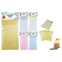 1 Pack of 3 Organza Bags 15x27cm 6 Asstd Colours Jewellery Gift Drawstring Ribbon