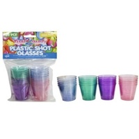 20pce x Plastic SHOT Glass-30ml-Coloured.Excellent for Parties,Birthdays,Vodka