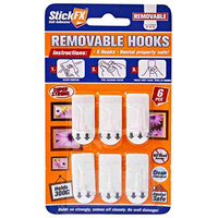 6pce Self Adhesive Removable Hooks - 300g Suitable For Photos, Frames