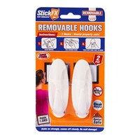 2pce Self-Adhesive Hooks 1.5kg Rated Removable Suitable for Pictures & Photos