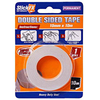 White Double Sided Tape 10mm x 10m 1 Roll Self Adhesive Sticky Permanent Tape