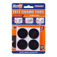 4pce Self-Adhesive Felt Guard Tabs 32mm - Furniture Floor Stratch Protector