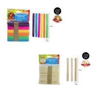 200pce Paddle Pop Sticks, Natural & Multi Colour, Scrapbooking, Craft