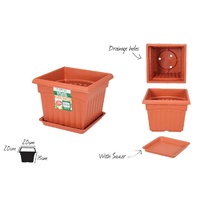 1pce Garden Pot--20x20x15-H16cm w/saucer - DURAMAX