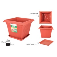 1pce Garden Pot - 33x33x25cm-H w/saucer - DURAMAX