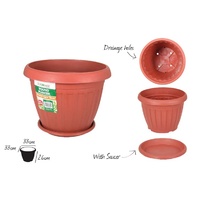 1pce Garden / Flower Pot - Round-D33x26cm w/saucer - DURAMAX