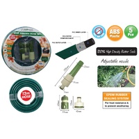 5pce Garden Hose Set w/fittings - 12M Hose - DURAMAX