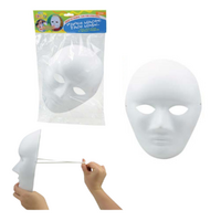 Face Mask Paper Mache with Elastic 23cm DYI Ready to Create Party