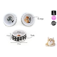 1pc Comedy Saying Cat Bowl Melamine 5.5cm x 14.5cm 2 Assorted Designs