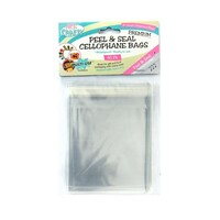 40pce Cello Bag Easy Peel & Seal 13x11cm Craft Jewellery Storage Clear Plastic