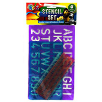 NEW 4pc Learning Stencil Sets Alphabet Letters and Numbers 4 Sizes