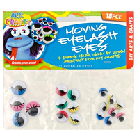 18pc Moving Eyes Colours Glue on 1.3cm, 1.6cm, 2cm Assorted Sizes Colours