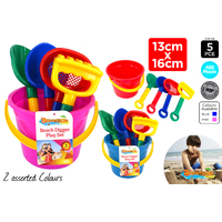 5pce Beach Digger Play Set Pool Kids Toys for Summer Sand Beach Family