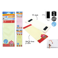 1pce Memo/Shopping list w/ fridge magnet on back & 50sheets 9.5cm x 23cm