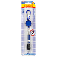 1pce 11cm Retractable Clip On Pen Blue Secure Metal Home Office Work
