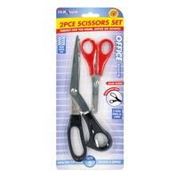 NEW 2pce Scissors Large (21cm) and Medium Size (12.5cm) Red and Black