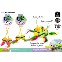 1pce Nylon Balls Cat Toy Hangable Hours of Fun