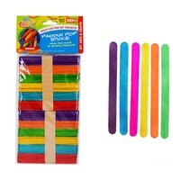 100pce Multi Coloured Paddle Pop Sticks 11.4cm School, Art & Craft DIY Projects
