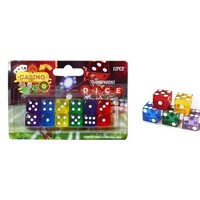 12pce Casino Dice Coloured Transparent Board Game Night Durable High Quality