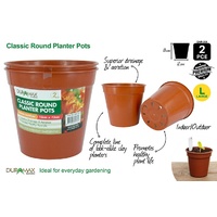 2pcs Plastic Planter Pots 13x12cm - DURAMAX