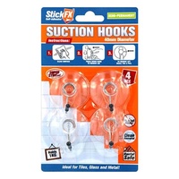 New 4pce Suction Hooks Holds 1kg Removable 4cmD Suitable For Photos/Frames