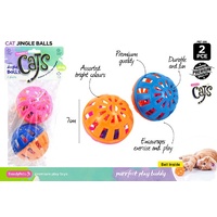 2pce Cat Exercise Play Balls 7cm-D with bells to make them Jingle