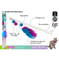 1pce Jingle Bells Wand Teaser with Feathers
