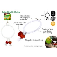 30cm 1pce Cotton Circle Rope Bird Toy, Perch and Gnawing Block